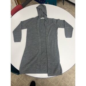 Cotton Emporium Hooded Cardigan‎ Sweater Women's Size Medium Gray